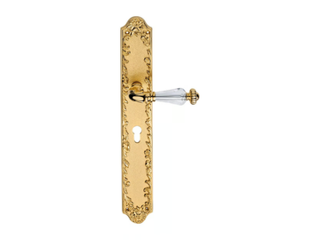 NINFA CRYSTAL - Classic style brass door handle with Swarovski® Crystals on back plate by LINEA CALI' - view 2